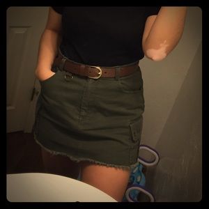 Green jean skirt